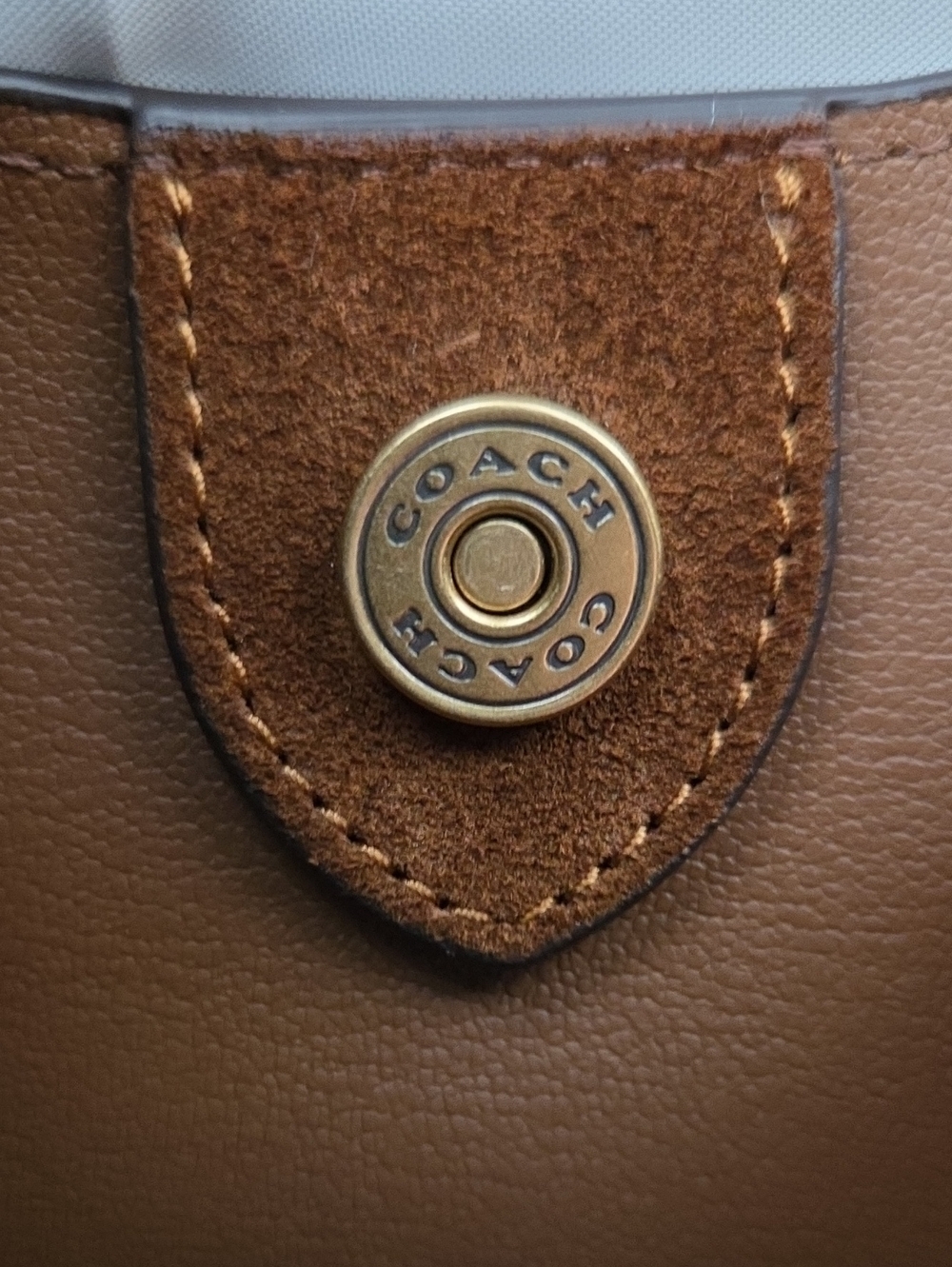 COACH BROOKLYN SHOULDER BAG 28 WARM BROWN SUEDE LEATHER HOBO MINIMALIST - Picture 13 of 16